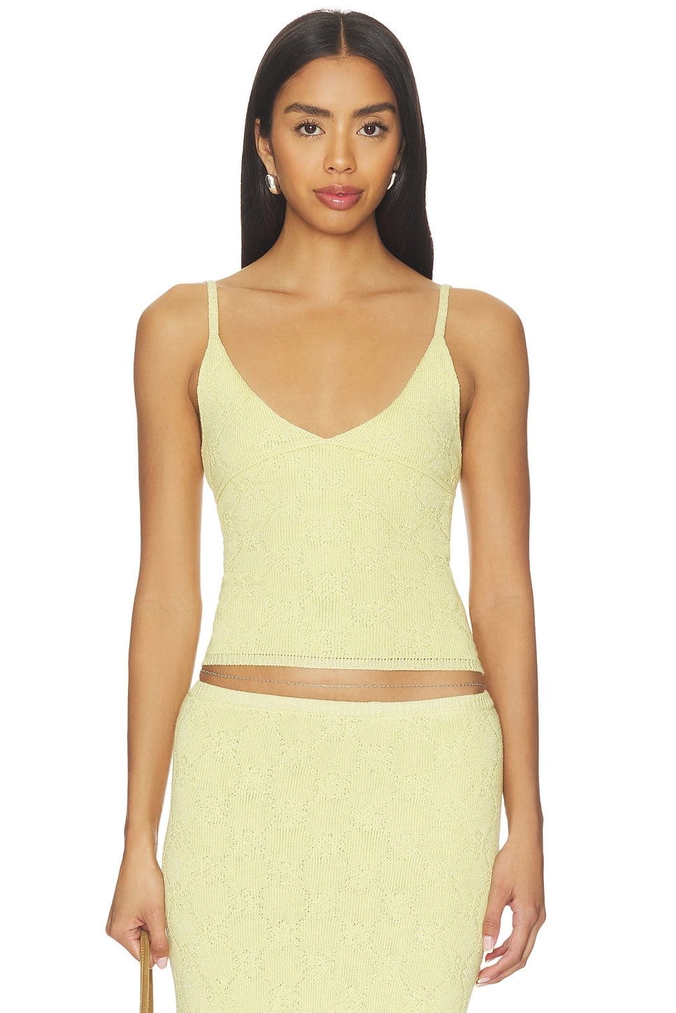 Revolve Lemon Pointelle Carolina Camisole