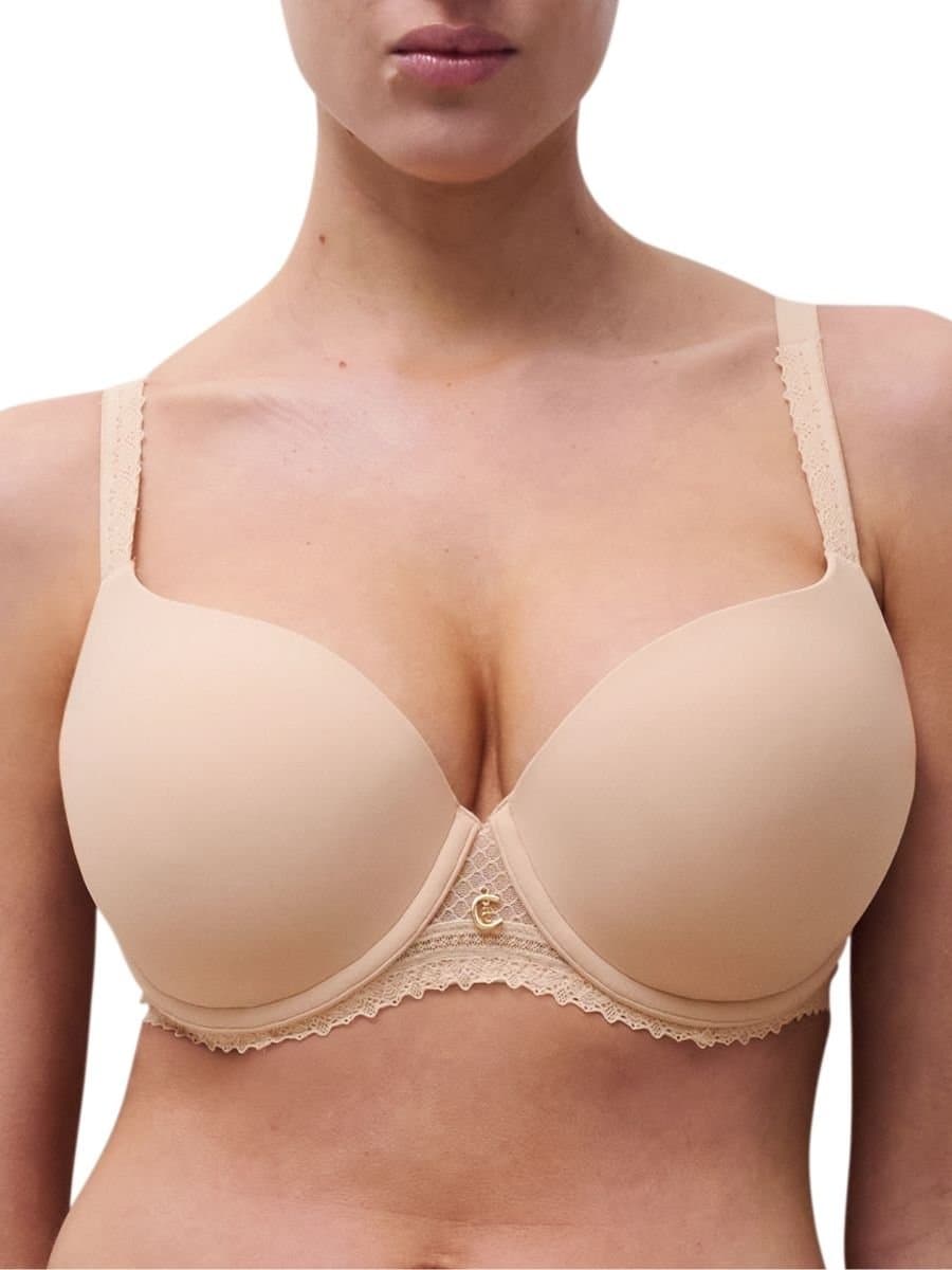 Chantelle Chantelle Women's Romance Covering T-Shirt Bra in Beige