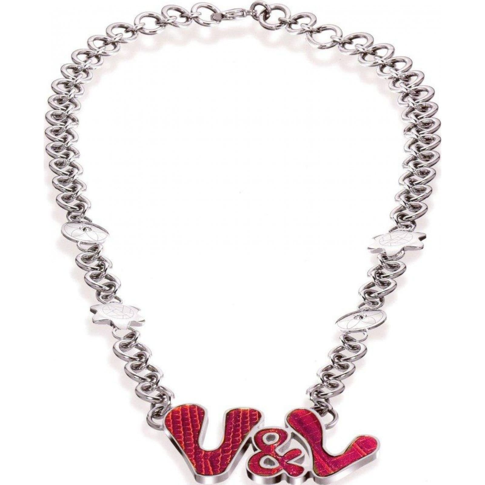 Victorio & Lucchino Victorio & Lucchino Silver Necklace with Red Logo