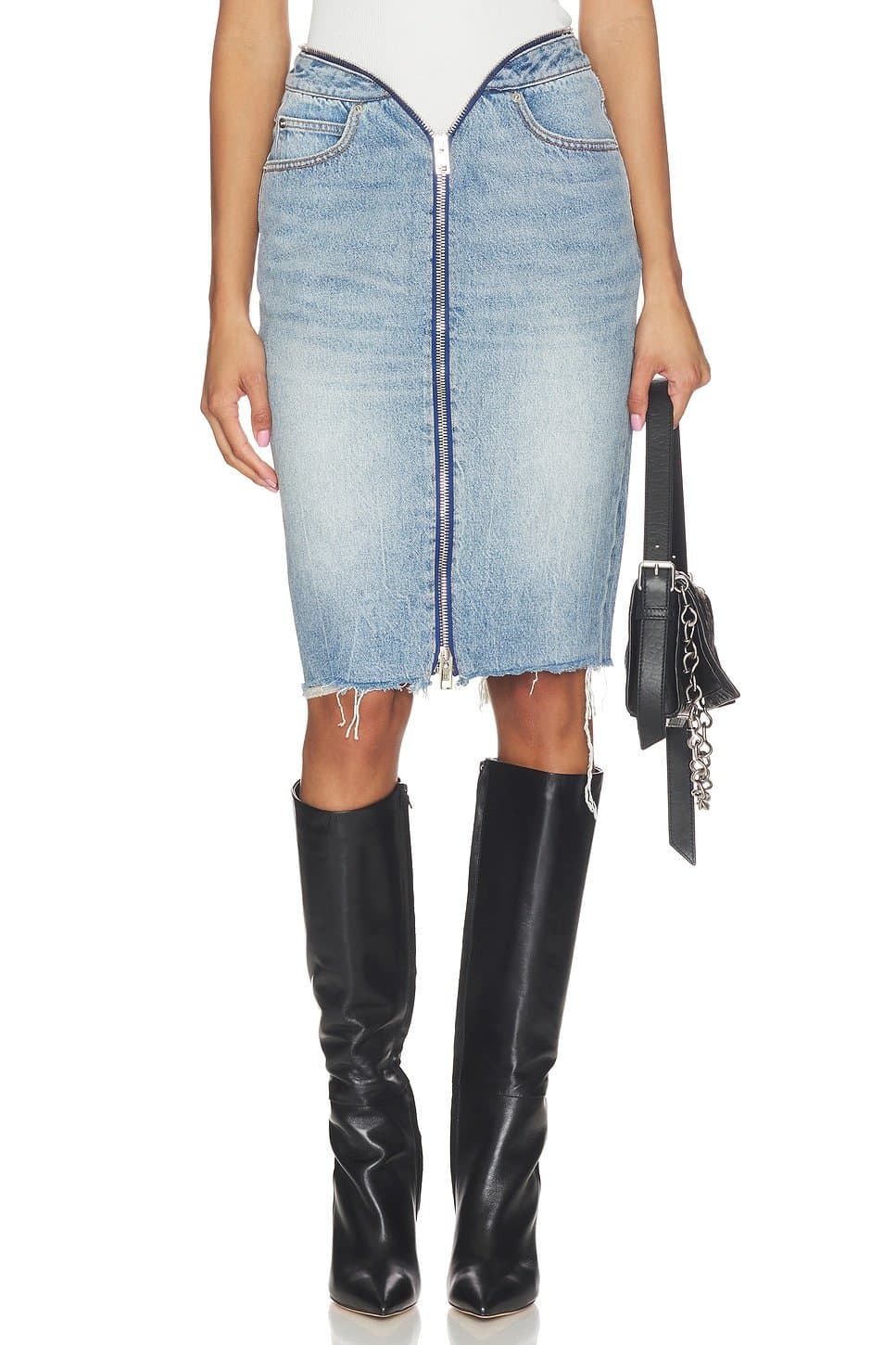 revolve Dipped V Zip Waistband Skirt