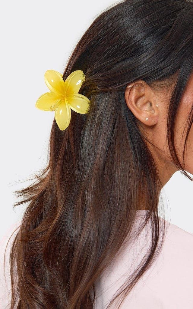 EGO Flower Shaped Hair Clip In Yellow, Women's Size UK 0 - 2