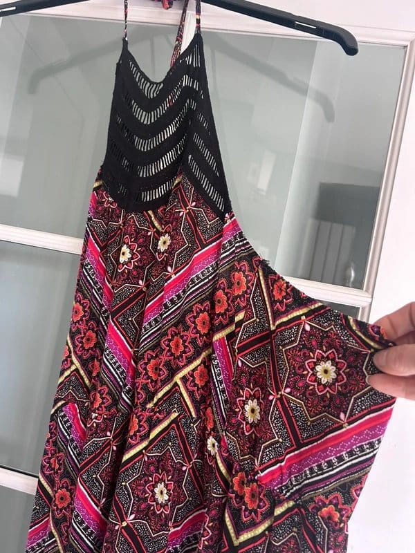 New Look Multi-Colour Boho Backless Halter Maxi Dress
