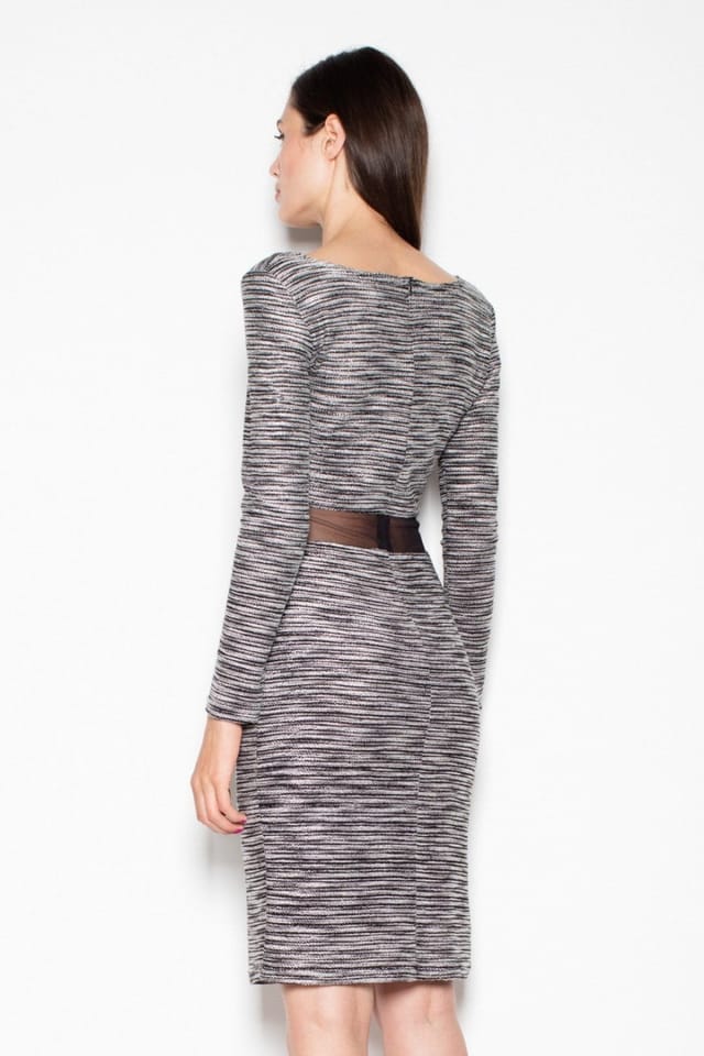 Love Lace Love Lace Women's Knitted Dress with Transparent Waist Belt Style 77223 in Grey - 2