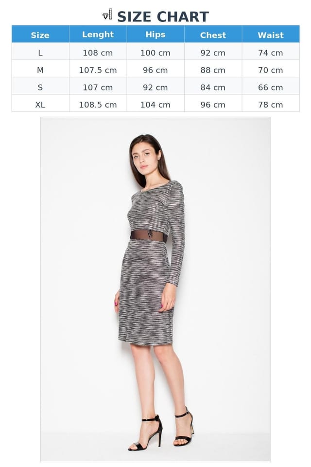 Love Lace Love Lace Women's Knitted Dress with Transparent Waist Belt Style 77223 in Grey - 3