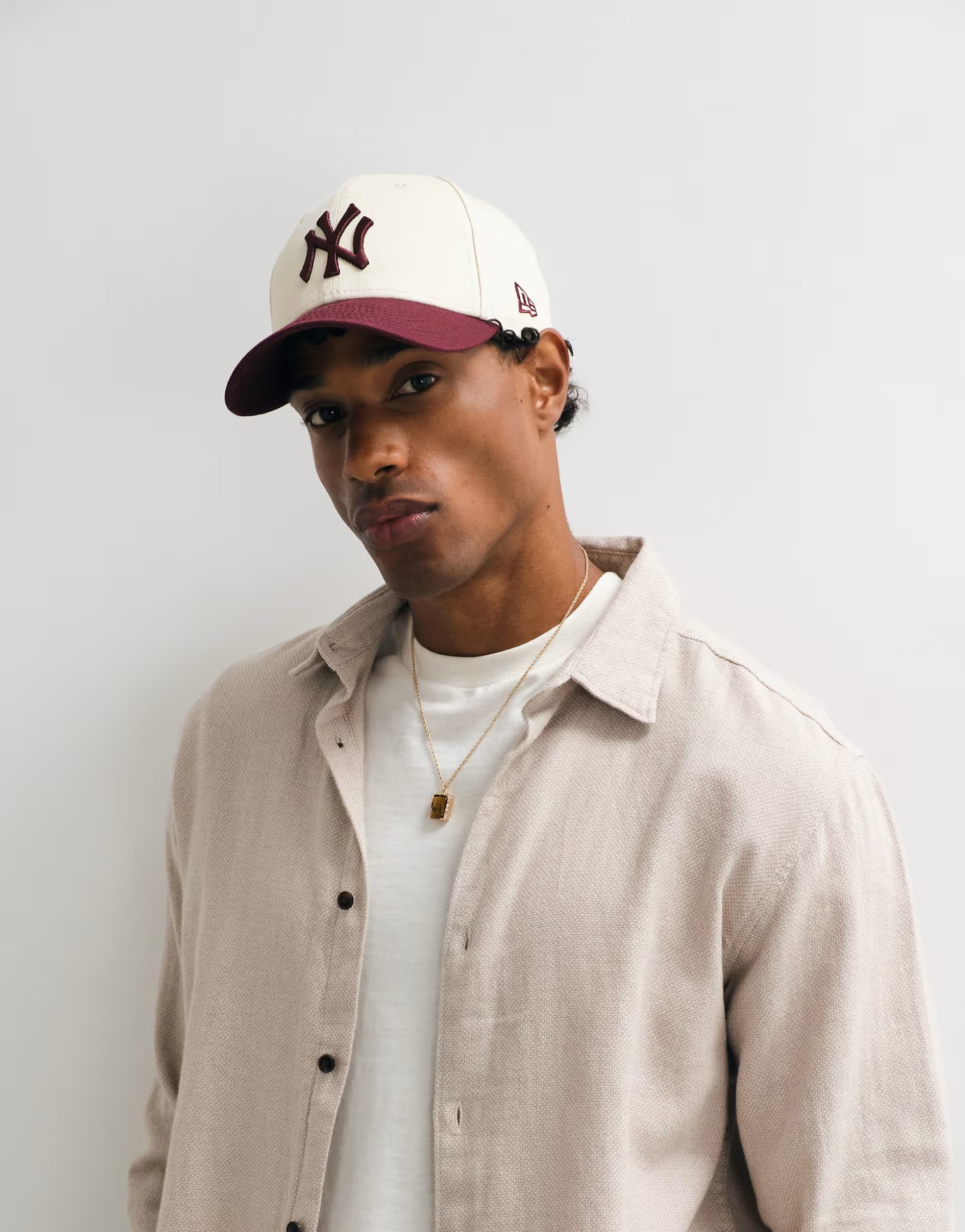 ASOS JJ Rebel textured shirt in cream