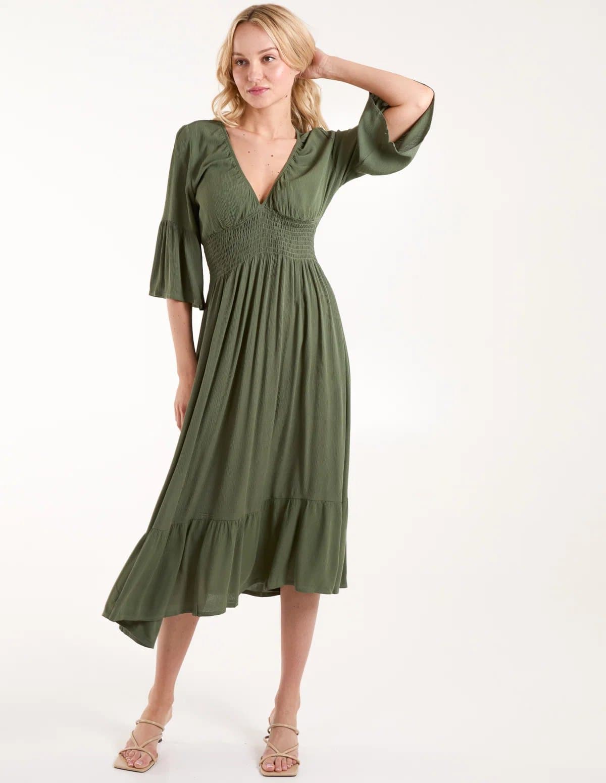 Blue Vanilla Shirred Empire Bust Dress
