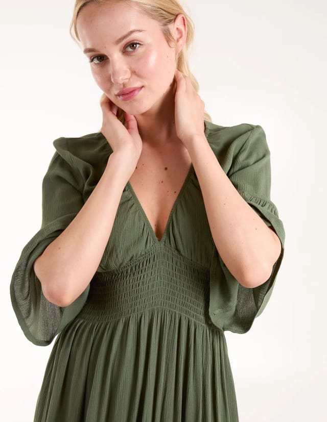 Blue Vanilla Shirred Empire Bust Dress - 2