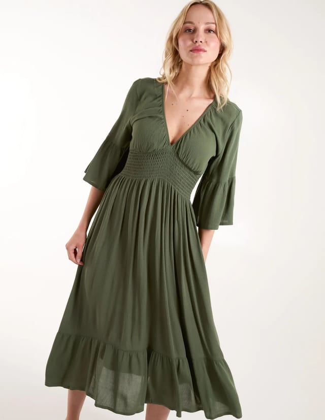 Blue Vanilla Shirred Empire Bust Dress - 3