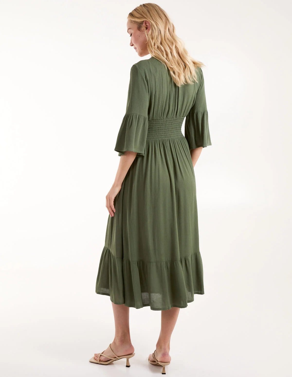 Blue Vanilla Shirred Empire Bust Dress - 4
