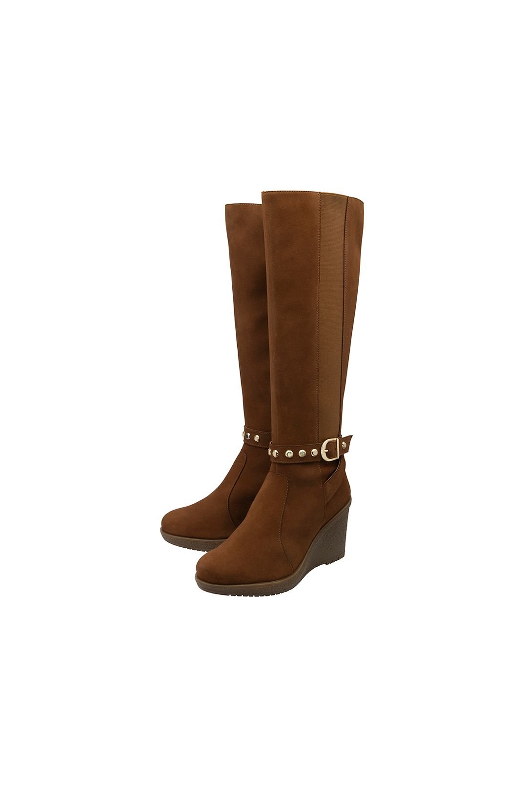 Ravel Ravel Women's Tan Suede 'Arkle' Wedge Knee-High Boots - 2