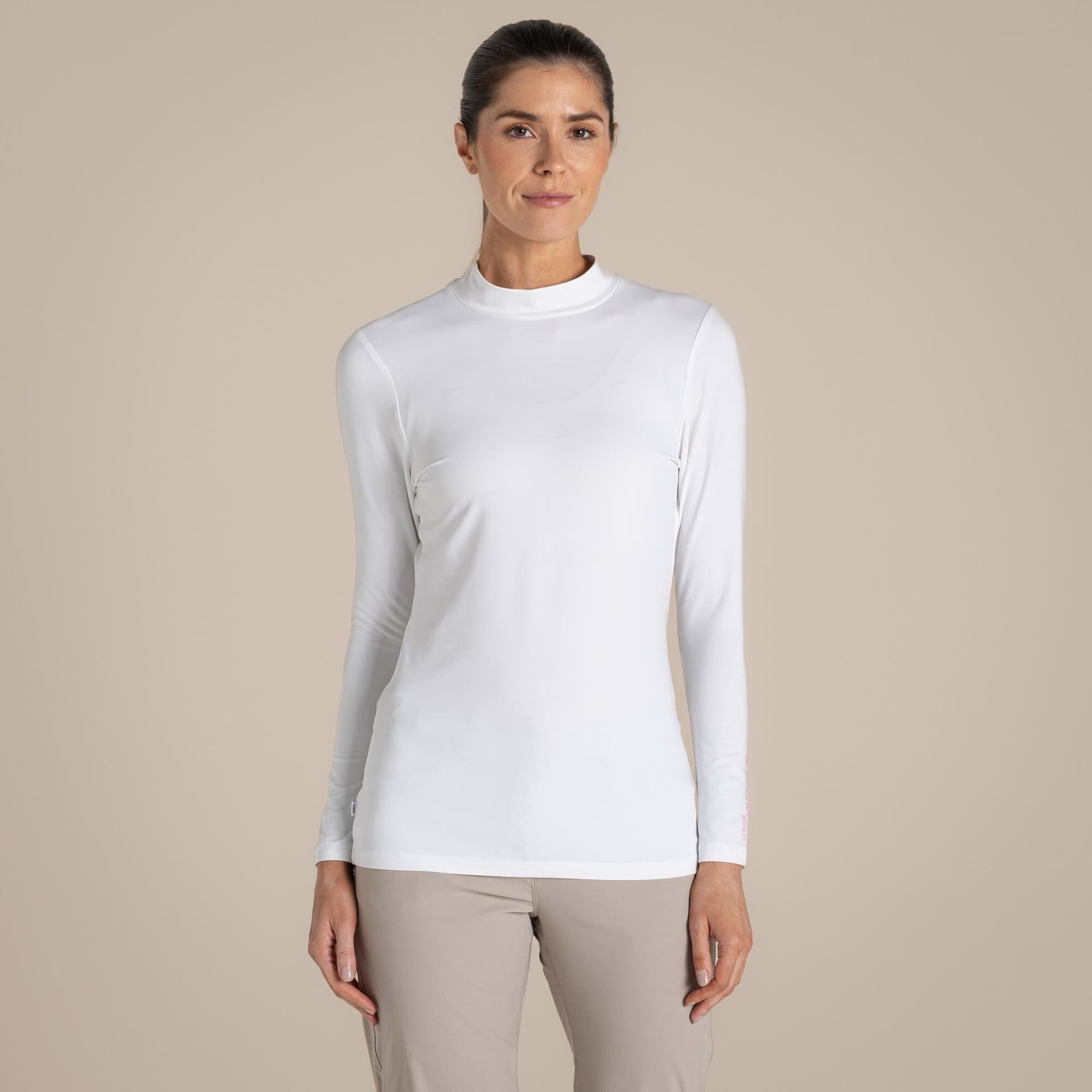 Craghoppers Craghoppers White Long Sleeved Golf Mock Neck Top