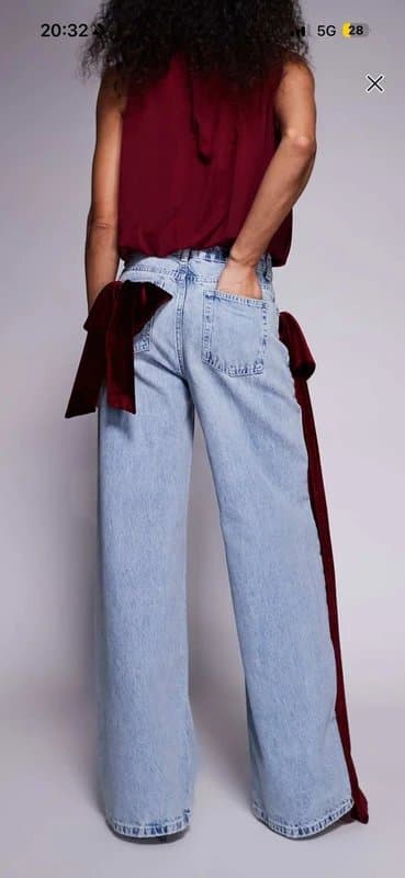 ASOS Velvet bow jeans
