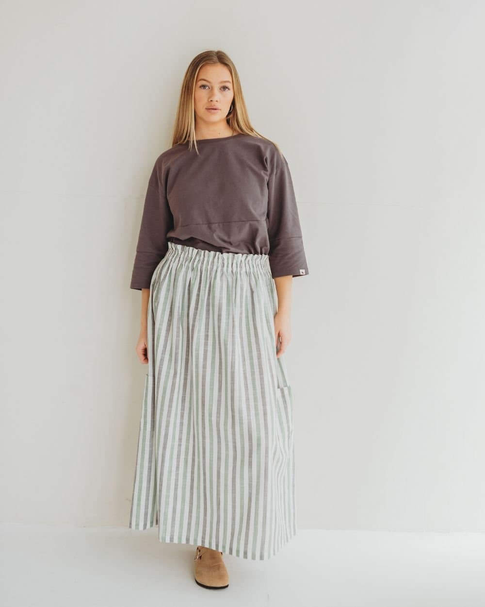 Turtledove London Turtledove London Women's Anna Multicolur Multifunctional Stripe Print Maxi Skirt