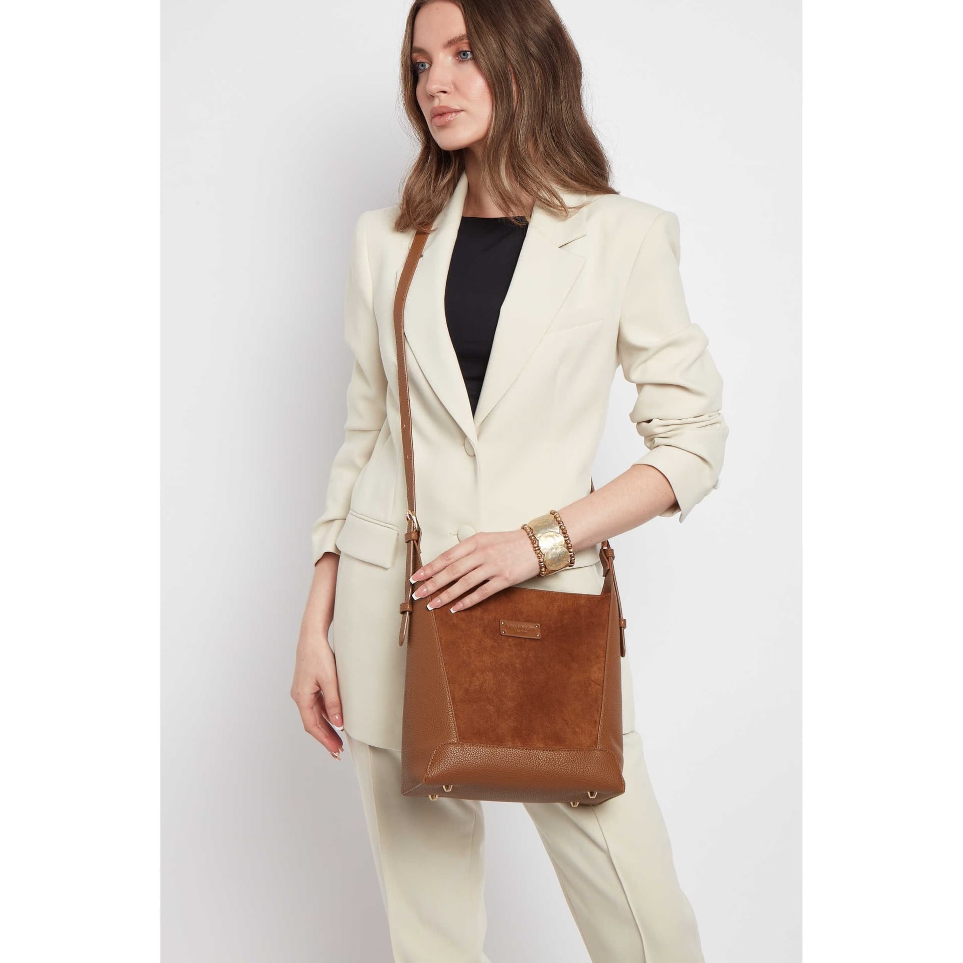 ALICE WHEELER LONDON ALICE WHEELER LONDON Chocolate Suedette Crossbody Bag