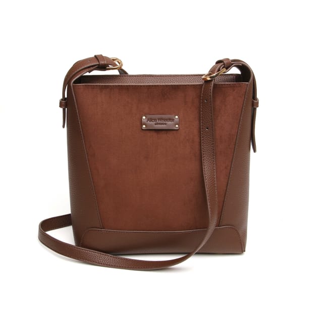 ALICE WHEELER LONDON ALICE WHEELER LONDON Women's Kensington Suedette Crossbody Bag in Chocolate - 2