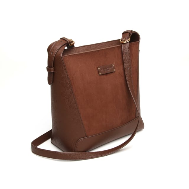 ALICE WHEELER LONDON ALICE WHEELER LONDON Women's Kensington Suedette Crossbody Bag in Chocolate - 3