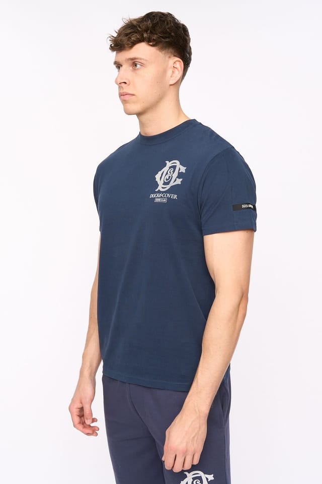 Duck&Cover Duck&Cover Men's Randolph Premium Brushed Cotton T-Shirt in Navy - 2