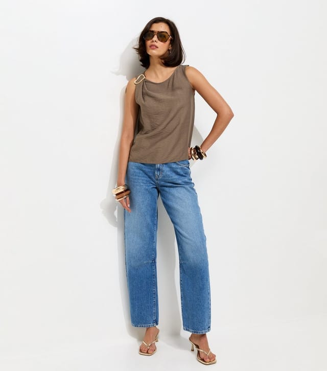 New Look Women's Mink Hardware Detail Sleeveless Top New Look - 3