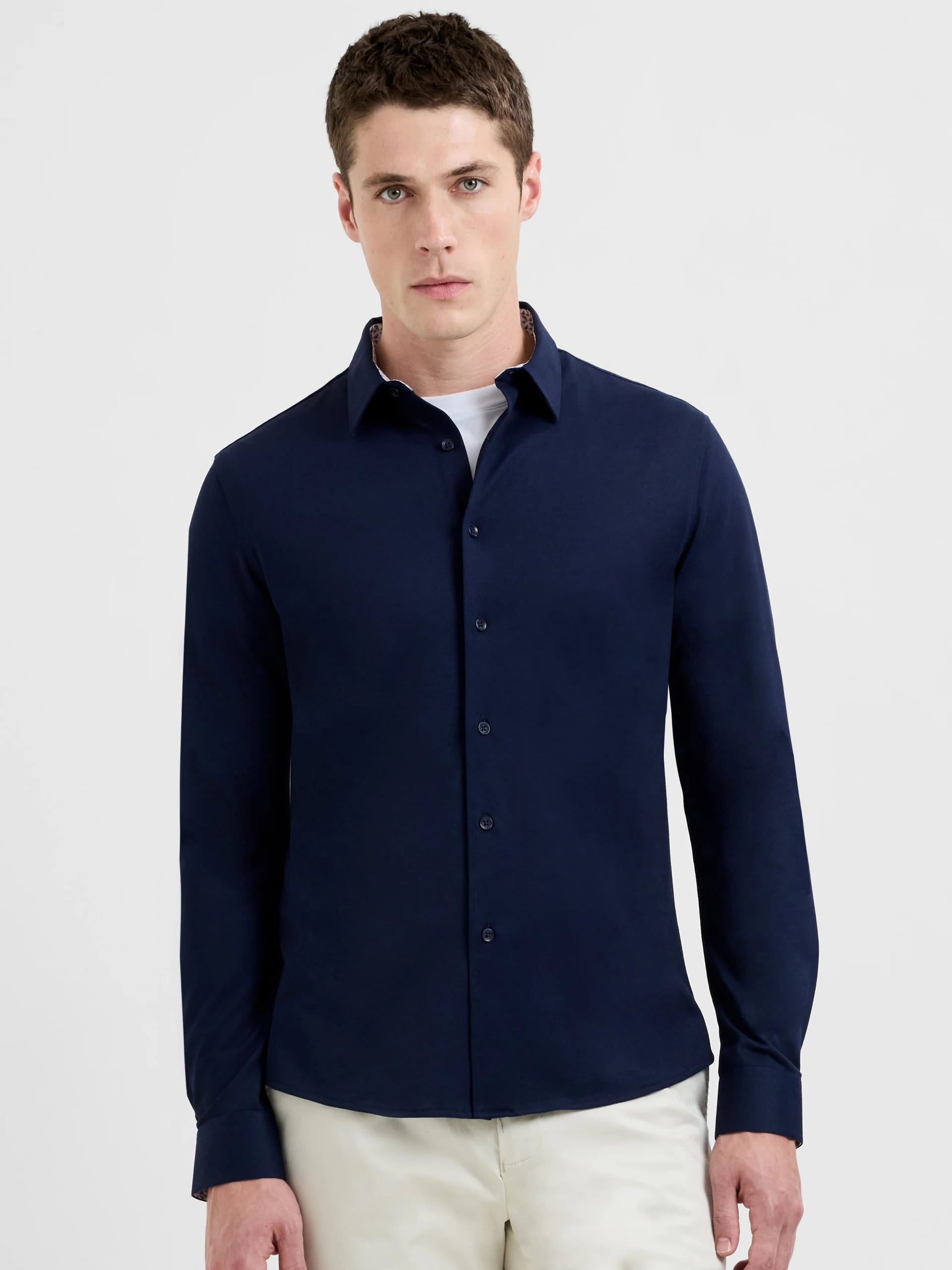 French Connection Navy Slim Fit Contrast Shirt