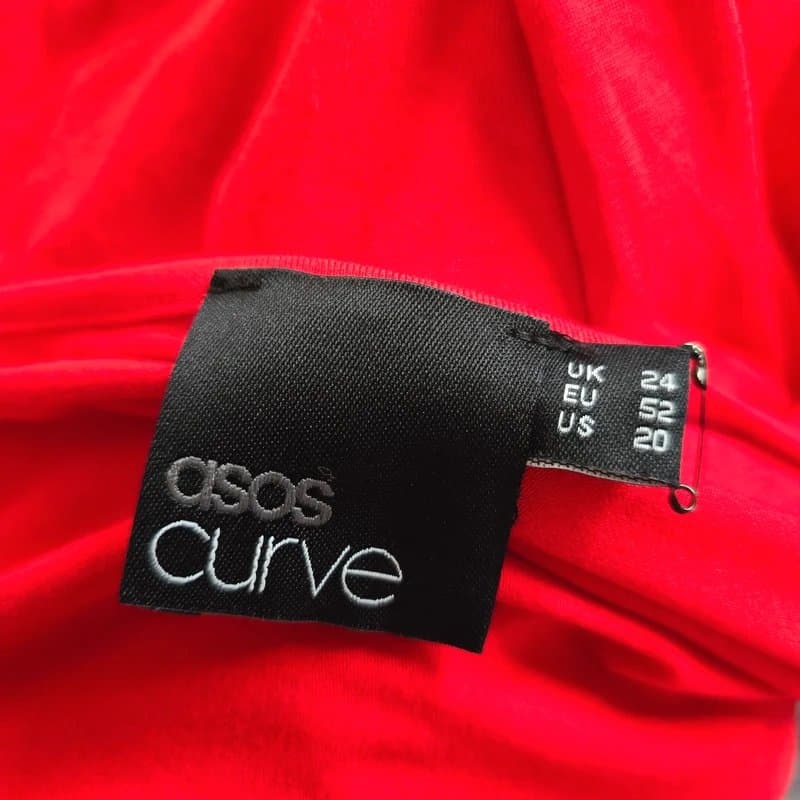 ASOS Curve Asos Curve Red Cross Bust S/S Dress Size 24