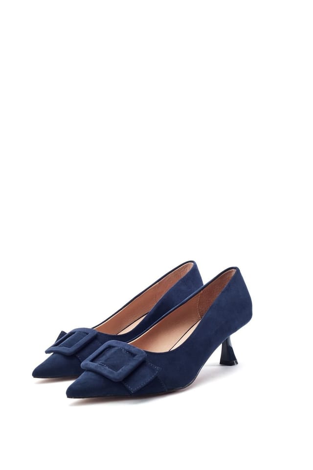 Moda In Pelle Moda In Pelle Women's 'Ghiselle' Alcantara Court Shoes in Navy - 2