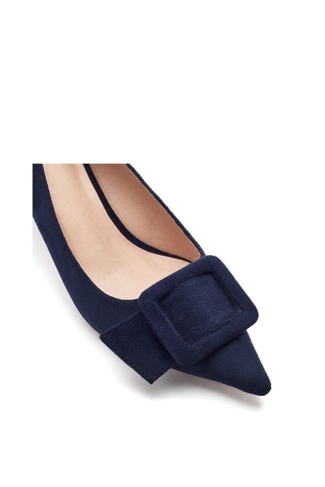 Moda In Pelle Moda In Pelle Women's 'Ghiselle' Alcantara Court Shoes in Navy - 3