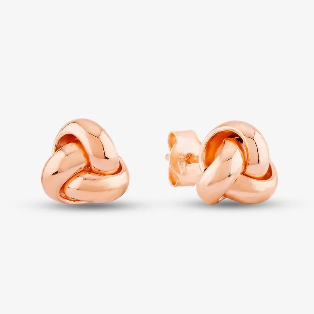 T.H.Baker T.H.Baker Rose Gold Knot Stud Earrings