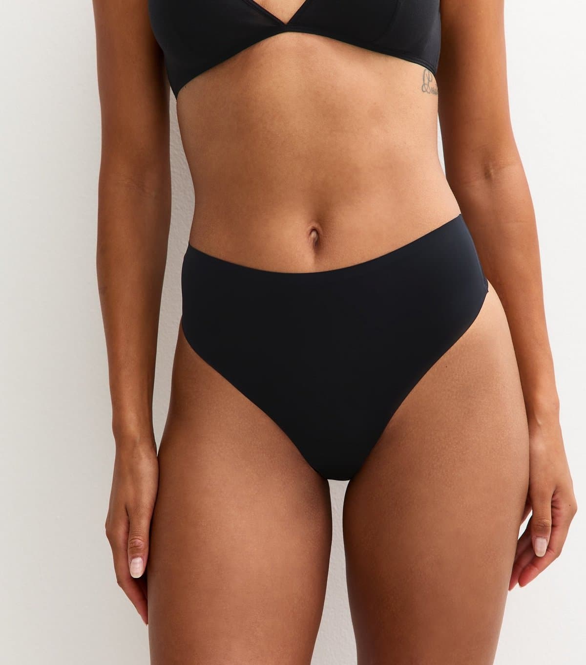 New Look Women's Black Bonded High Waist Micro Thong New Look