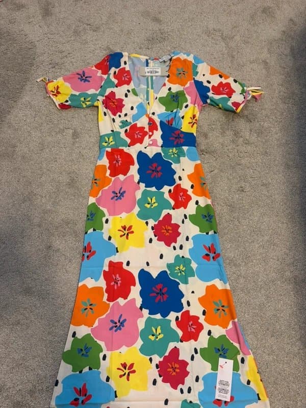 Never Fully Dressed Never Fully Dressed Bright Summer Floral Print Maxi Dress Colourful Statement Piece