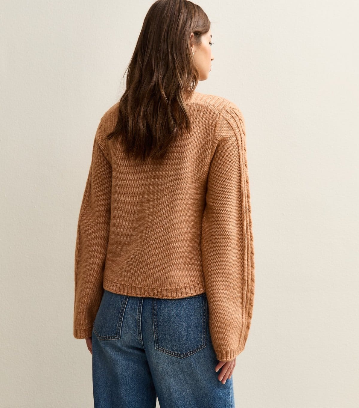 New Look Women's Camel Cable Knit Wide Sleeve Jumper New Look - 4