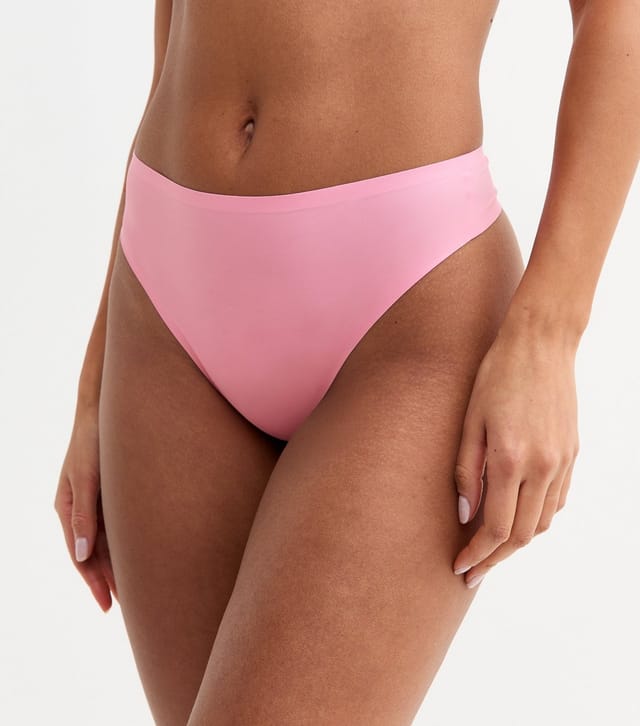 New Look Women's Pink Smooth High Waisted High Leg Thong New Look - 2