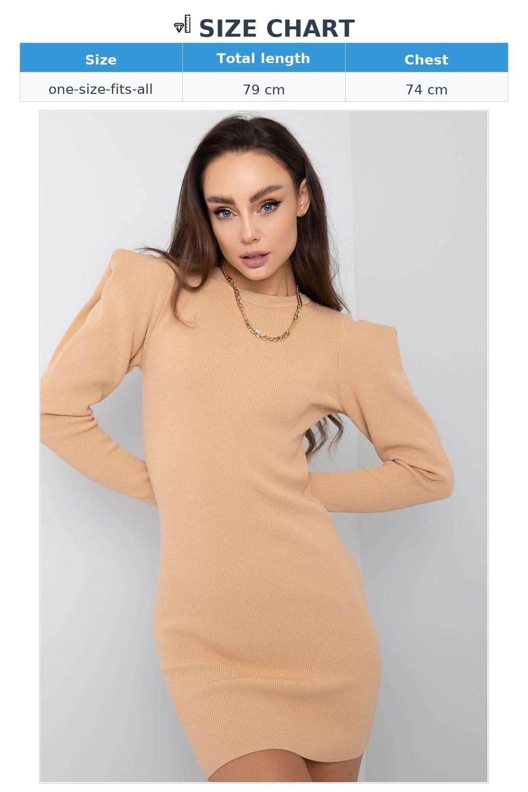 Love Lace Love Lace Women's Long Sleeve Round Neck Day Dress in Beige - 4