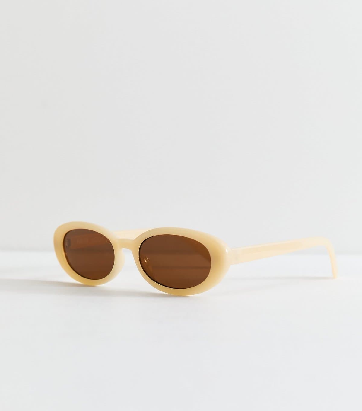 New Look New Look Light Yellow Oval Tinted Sunglasses