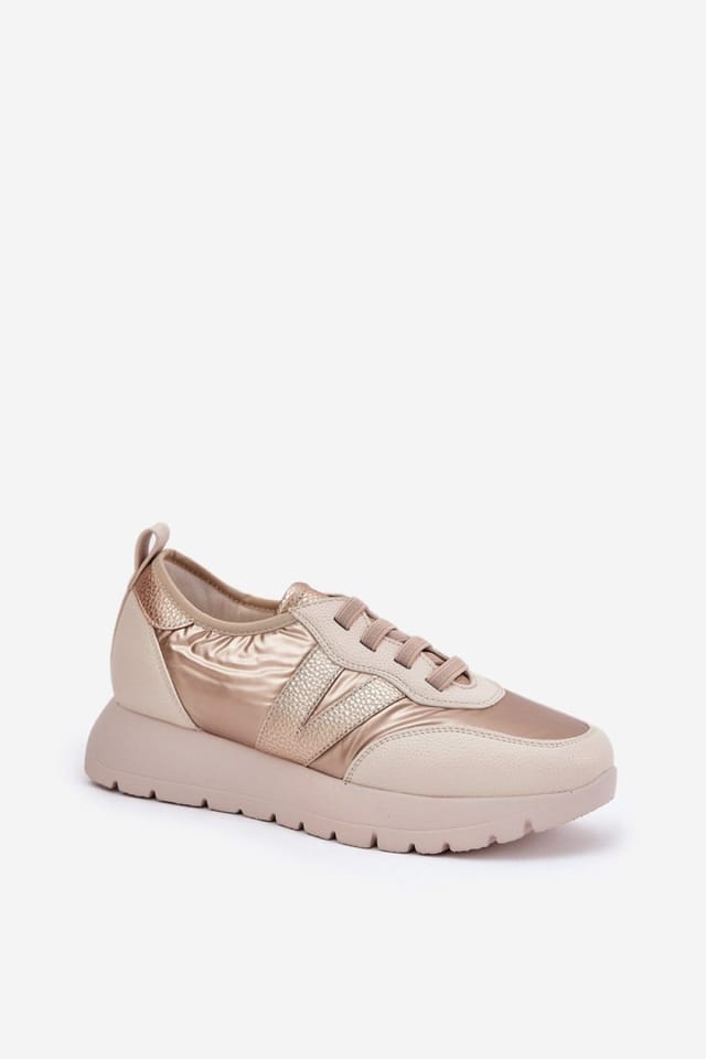 Love Lace Love Lace Women's Vinceza Platform Sports Sneakers in Fabric Comfort in Beige - 2