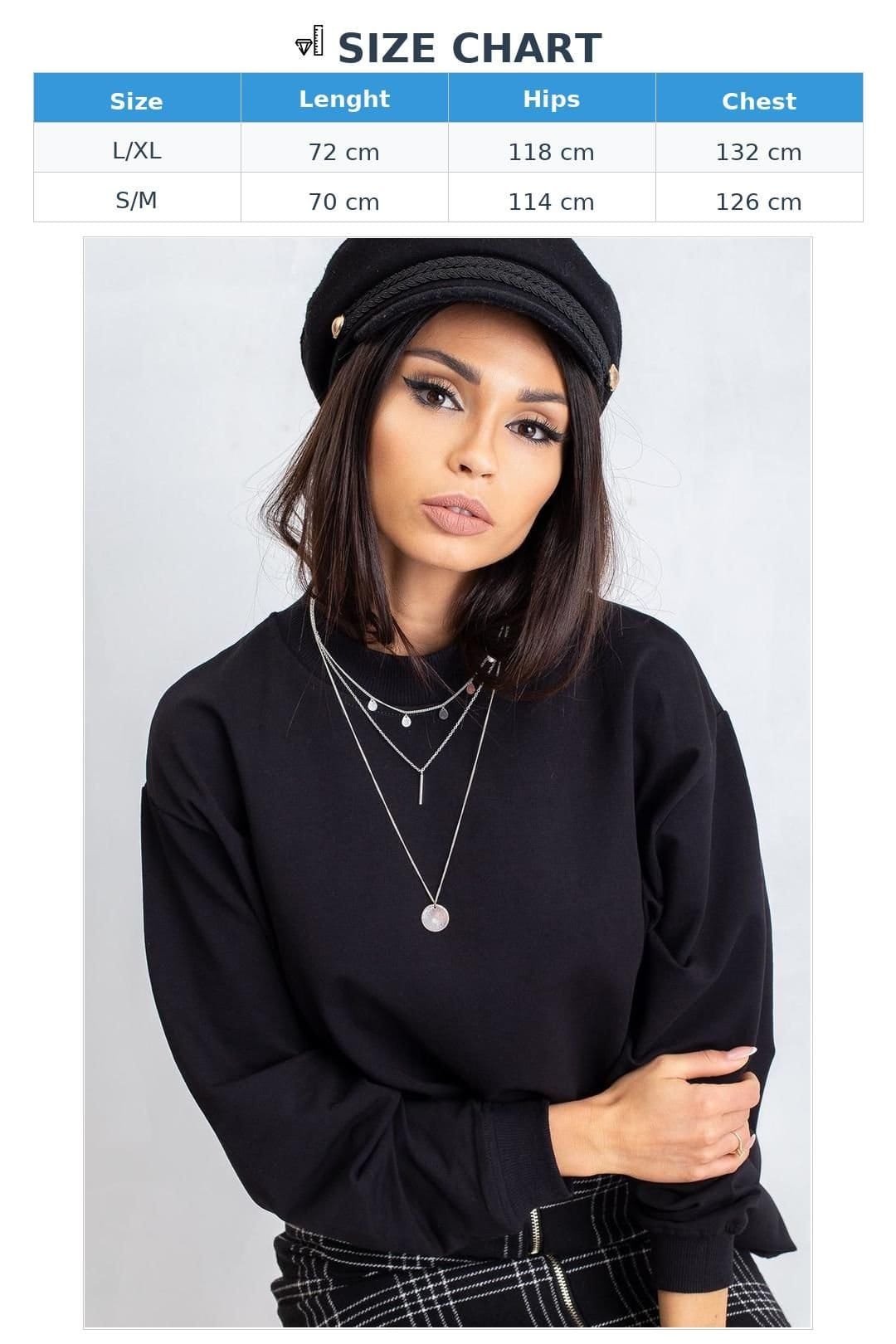 Love Lace Love Lace Women's Breathable Cotton Stand Up Collar Sweatshirt in Black - 4