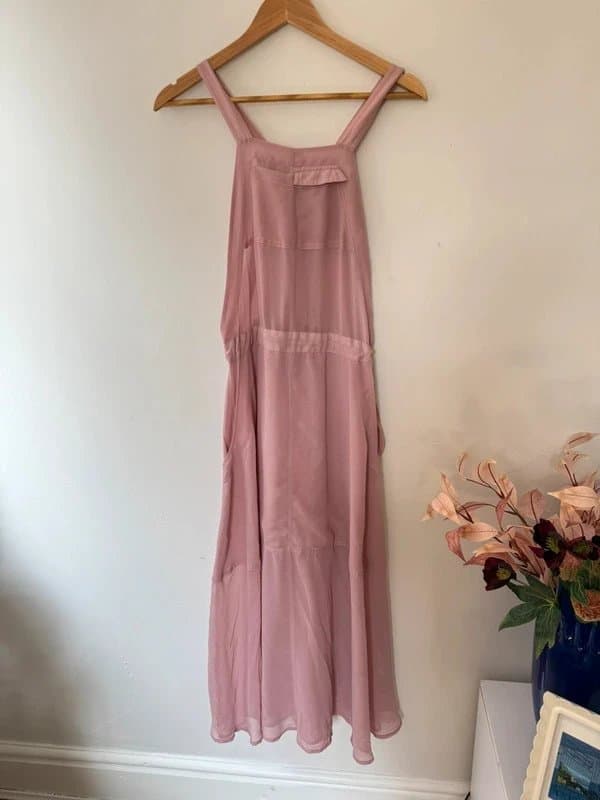 ASOS Asos Lilac Chiffon Dungaree Dress