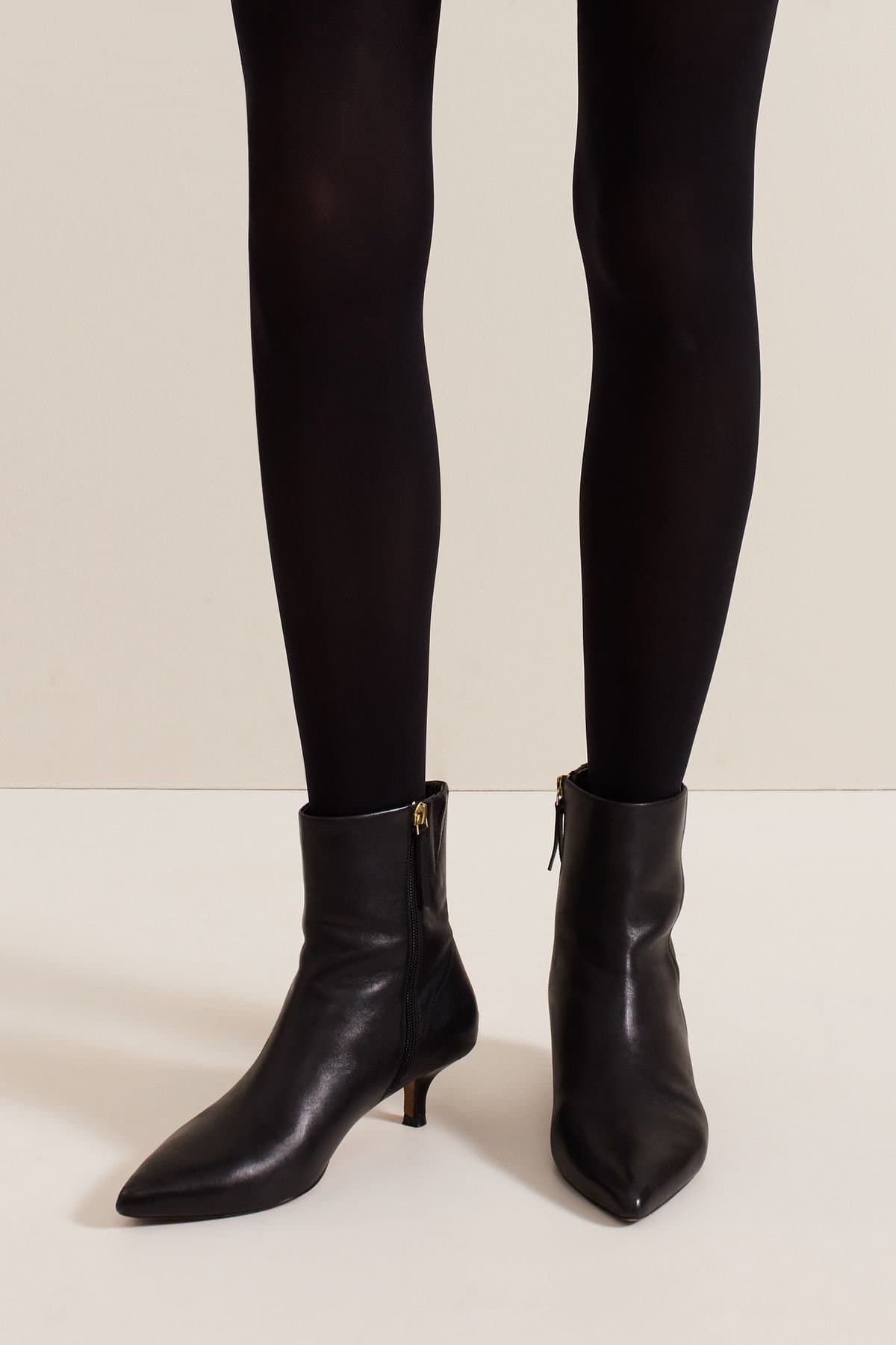 Phase Eight Phase Eight Women's Leather Kitten Heel Boot in Black