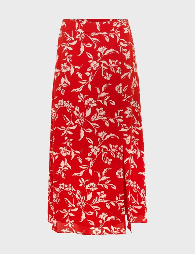 Hobbs London Hobbs London Women's Eloise Floral Midi Skirt in Red - 2