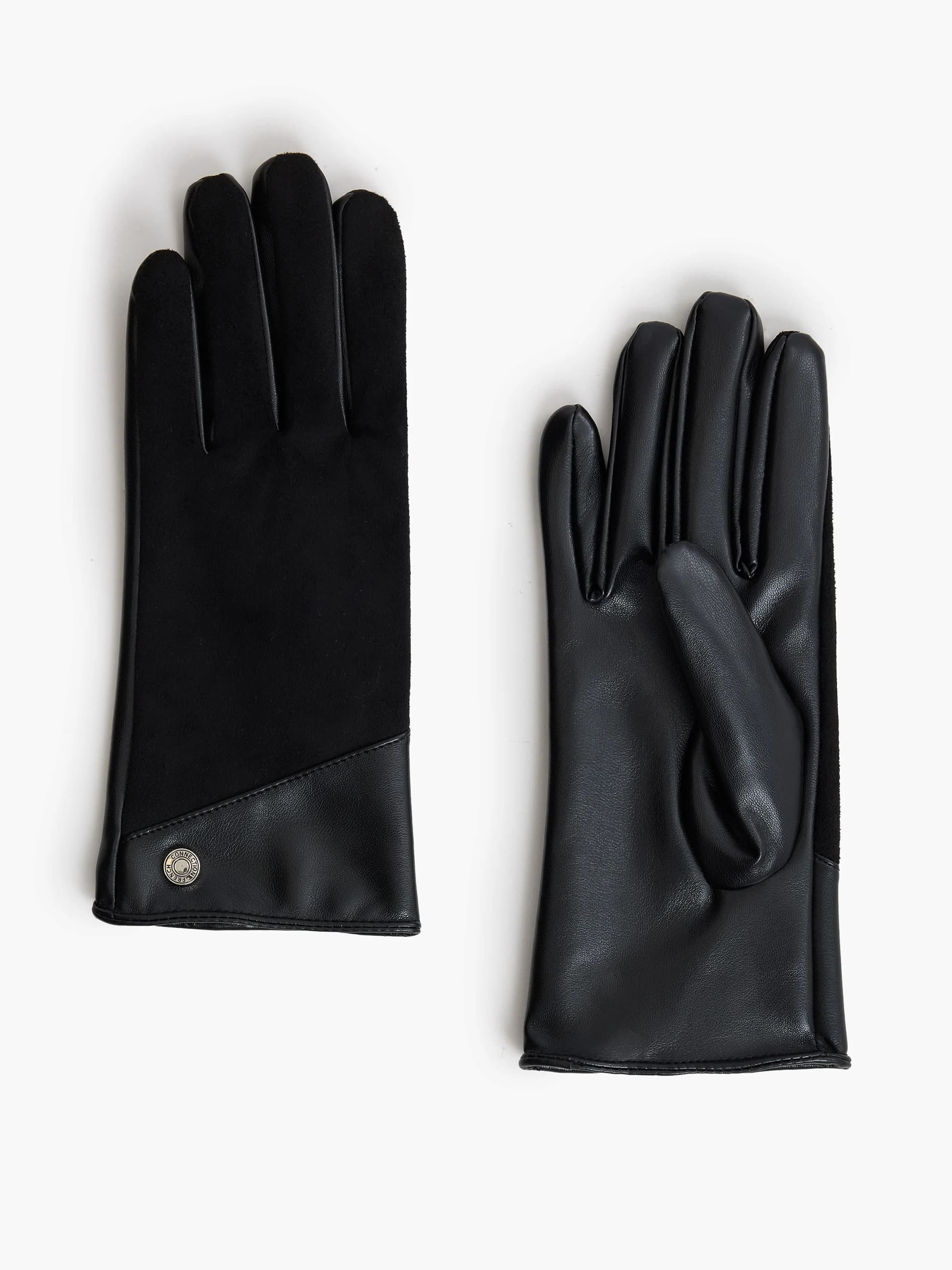 French Connection French Connection Black PU Stud Gloves