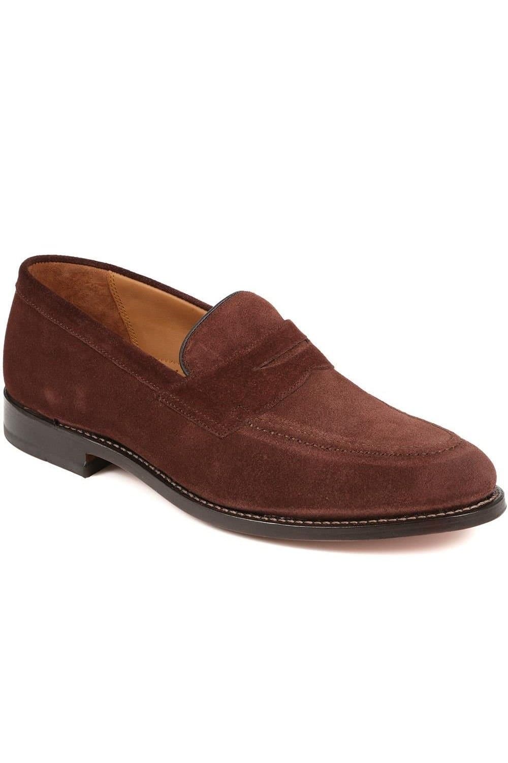Jones Bootmaker Jones Bootmaker Men's Barcelona Goodyear Welted Leather Loafers in Dark Brown