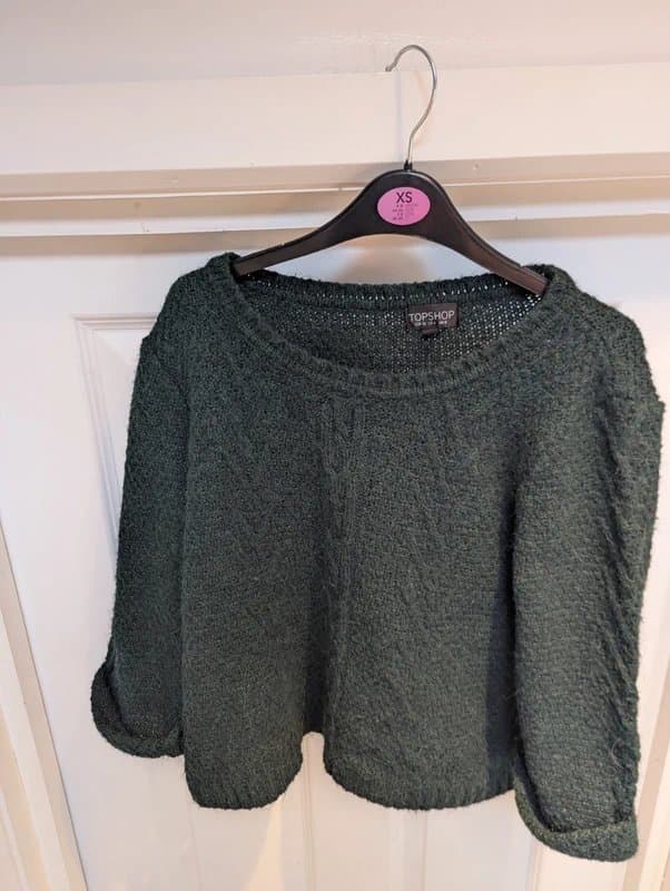Topshop Dark Green Jumper Small Top Shop