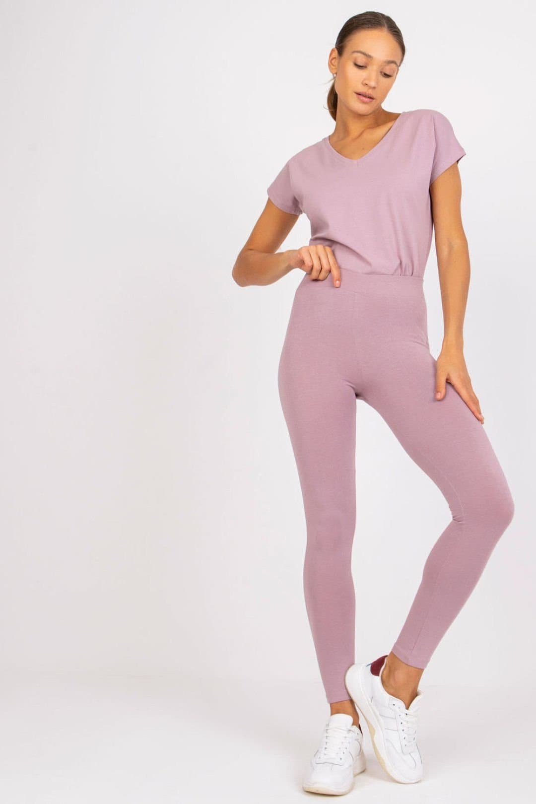 Love Lace Love Lace Women's Smooth Fit Leggings with Elastic Waistband Style 166032 in Pink