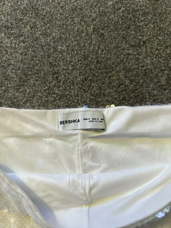 Bershka White Sequin Skirt
