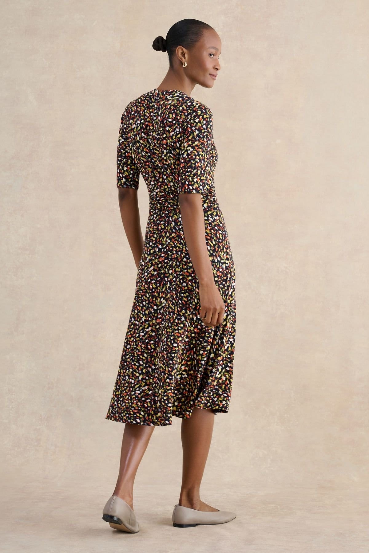 Hobbs London Hobbs London Women's Jaci Printed Jersey Midi Dress in Dark Navy - 4