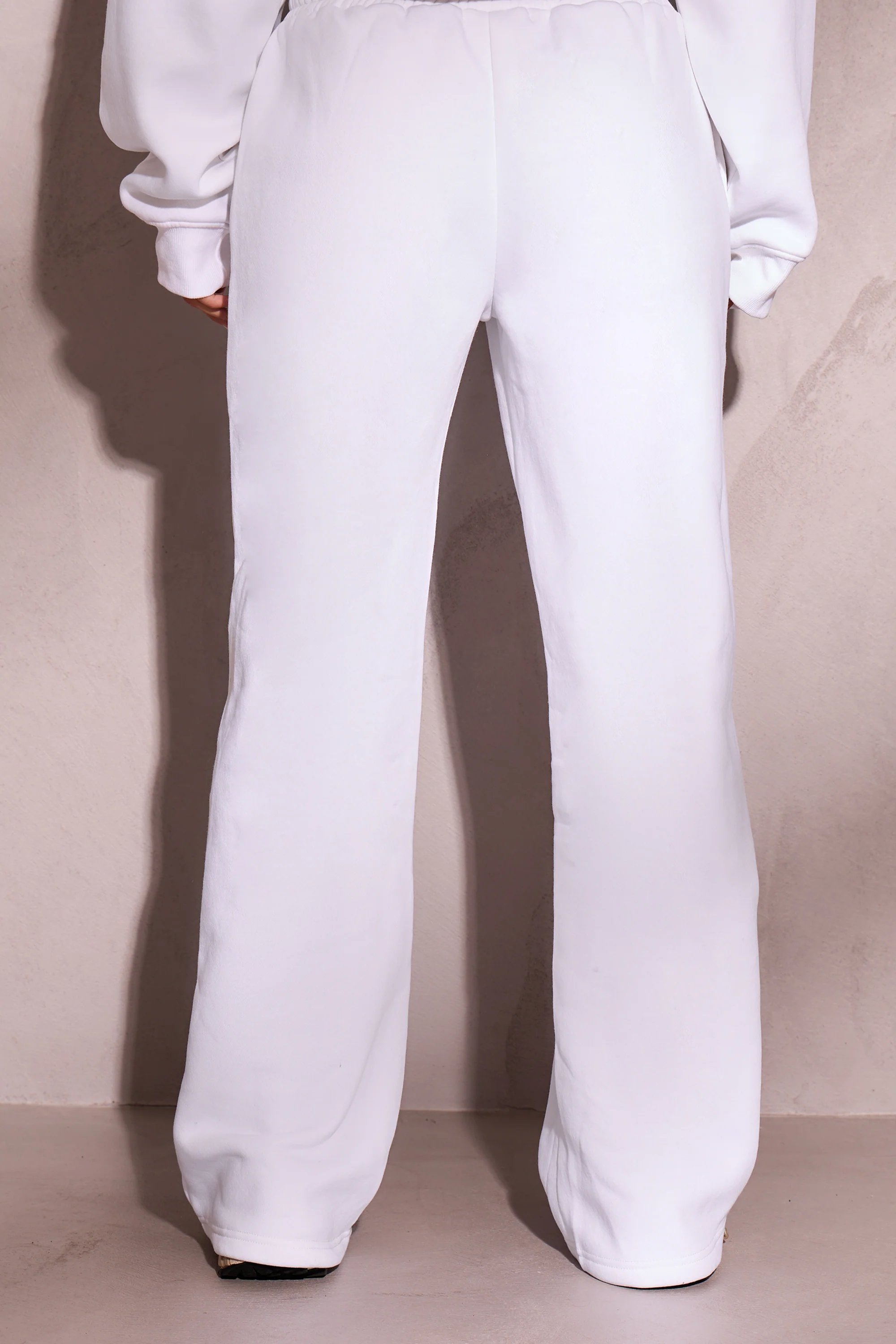 Kaiia Kaiia Side Stripe Wide Leg Joggers Off White & Brown - 4