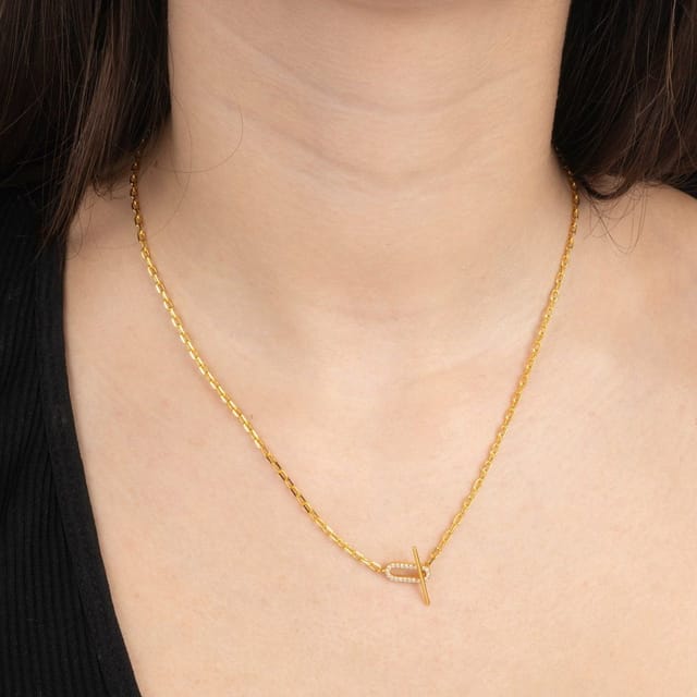 Gold Trip Gold Trip Women's Paperclip Toggle Necklace in Gold - 2