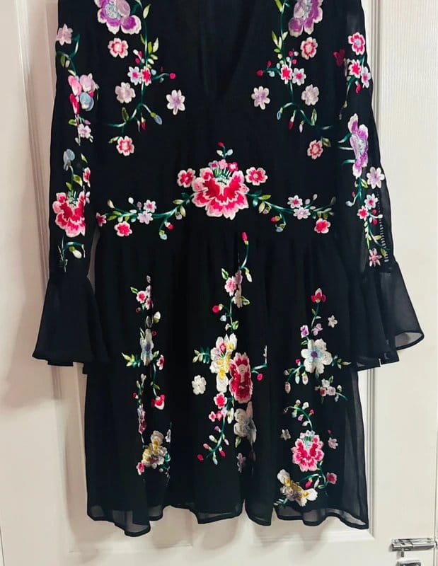 ASOS 10 plunge statement lined floral wedding party holiday dress same day post