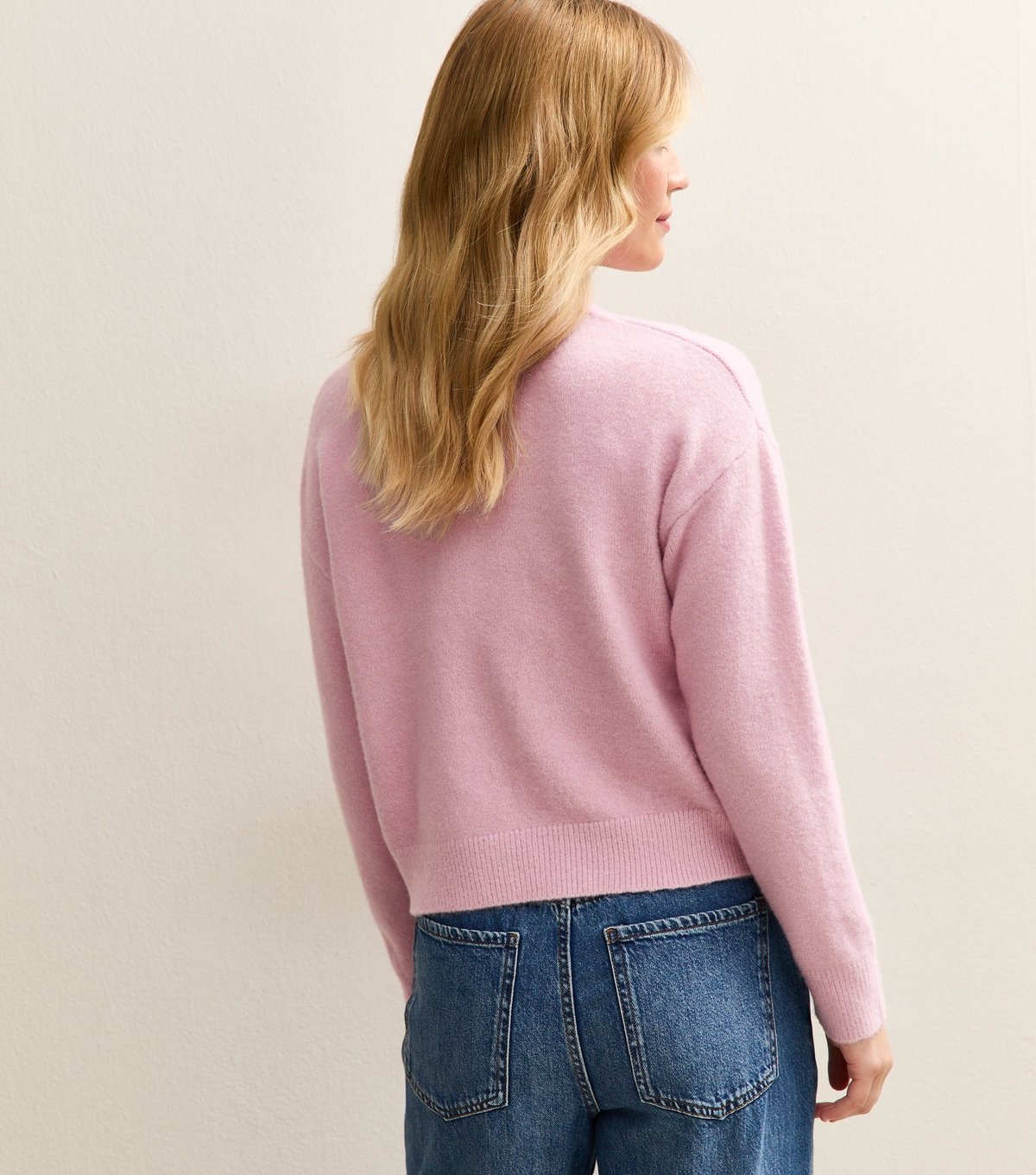 New Look Women's Pink Crew Neck Knit Cardigan New Look - 4