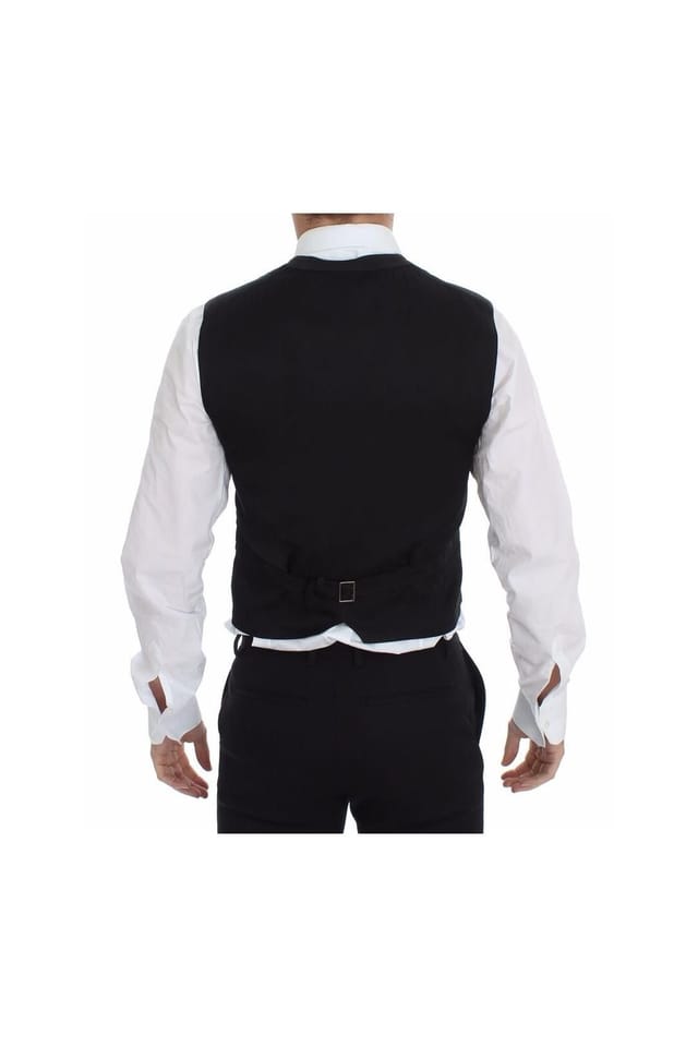 Dolce & Gabbana Dolce & Gabbana Men's Black Cotton Viscose Dress Vest Blazer - 3