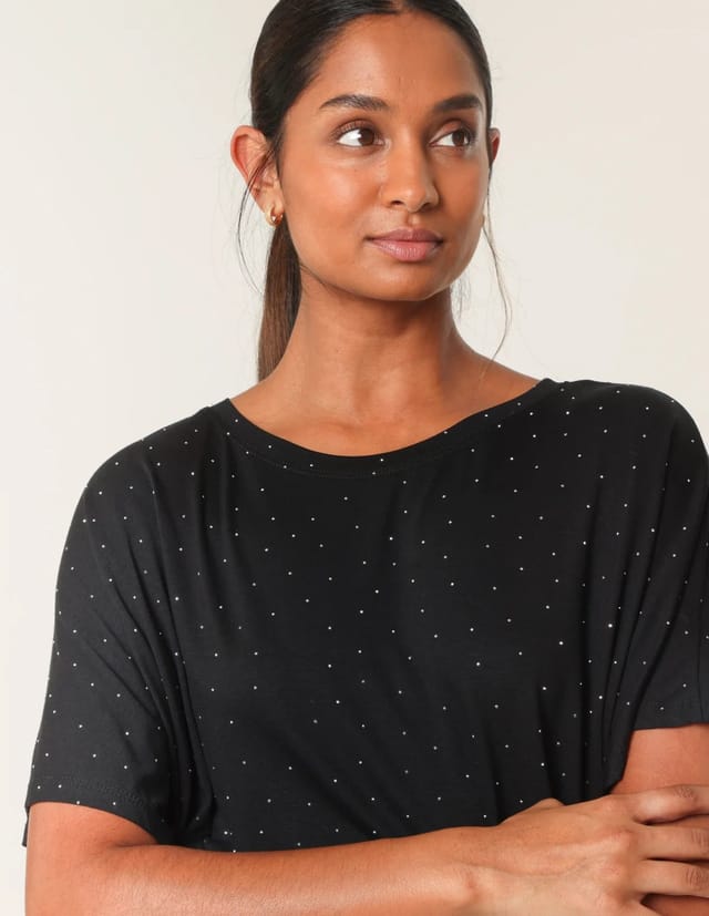 Blue Vanilla Stud Detail Round Neck T-shirt - 2